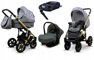 Wózek 4w1 dziecięcy BabyLux Sky Lark + baza Isofix