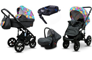 Wózek 4w1 dziecięcy BabyLux Sky Lark + baza Isofix