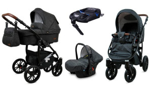Wózek 4w1 dziecięcy BabyLux Optimal + baza Isofix