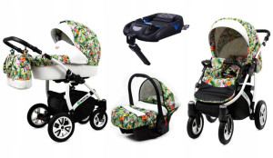 Wózek 4w1 dziecięcy BabyLux Tropical + baza Isofix