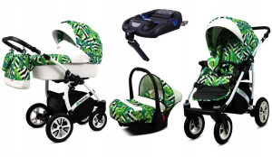 Wózek 4w1 dziecięcy BabyLux Tropical + baza Isofix