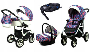 Wózek 4w1 dziecięcy BabyLux Tropical + baza Isofix