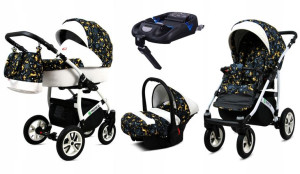 Wózek 4w1 dziecięcy BabyLux Tropical + baza Isofix