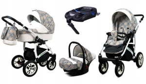 Wózek 4w1 dziecięcy BabyLux Tropical + baza Isofix