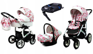 Wózek 4w1 dziecięcy BabyLux Tropical + baza Isofix