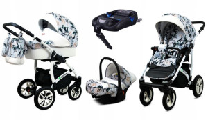 Wózek 4w1 dziecięcy BabyLux Tropical + baza Isofix