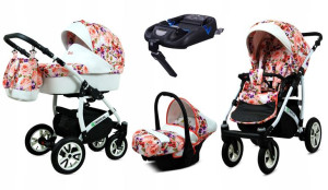 Wózek 4w1 dziecięcy BabyLux Tropical + baza Isofix