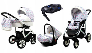 Wózek 4w1 dziecięcy BabyLux Tropical + baza Isofix