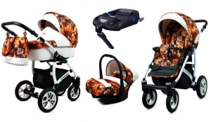 Wózek 4w1 dziecięcy BabyLux Tropical + baza Isofix