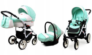 Wózek 3w1 dziecięcy spacerówka BabyLux White Lux