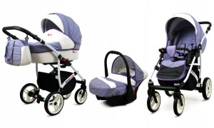 Wózek 3w1 dziecięcy spacerówka BabyLux White Lux