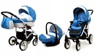 Wózek 3w1 dziecięcy spacerówka BabyLux White Lux