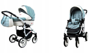 Wózek dziecięcy głęboki spacerowy BabyLux WHITELUX