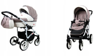 Wózek dziecięcy głęboki spacerowy BabyLux WHITELUX