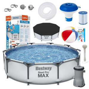 Basen Ogrodowy Stelażowy Bestway 56408 305x76 ZESTAW 11W1 POKRYWA