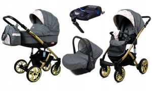 Wózek 4w1 dziecięcy BabyLux Lumio + baza Isofix