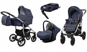 Wózek 4w1 dziecięcy BabyLux Qbaro + baza Isofix