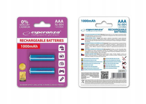AKUMULATORKI NI-MH AAA 1000MAH 2SZT. Niebieskie
