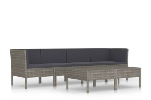 Zestaw mebli ogrodowych sofa i stolik SILIUS szary/antracytowy Konsimo