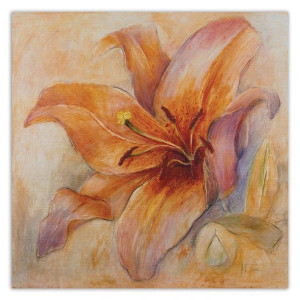 OBRAZ DO SALONU Lilia Wodna Kwiaty Orange 30x30