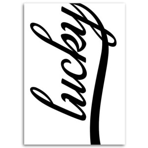 OBRAZ NA PŁÓTNIE Napis Lucky Typografia 70x100