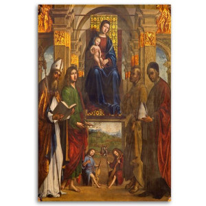 OBRAZ NA PŁÓTNIE Madonna i Święci Bolonia 70x100