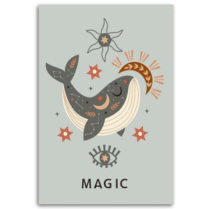 OBRAZ DZIECIĘCY Wieloryb Magiczny Zwierzęta 70x100