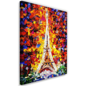 OBRAZ DO SALONU Paryż Wieża Eiffla kolorowy 60x90