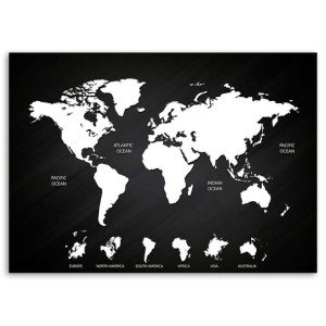 OBRAZ NA PŁÓTNIE Mapa Świata Biuro 90x60