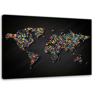 OBRAZ DO POKOJU DZIECKA Kolorowa Mapa 100x70
