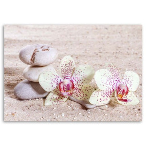 OBRAZ NA PŁÓTNIE Orchidea Kamienie Zen Spa 60x40