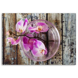 OBRAZ NA PŁÓTNIE Orchidea Deski Kwiaty Spa 120x80
