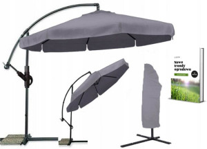 Duży Parasol Ogrodowy Składany 350cm Pokrowiec Xxl