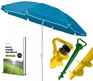 Parasol Ogrodowy Na Balkon Plaże Zestaw + Gratis