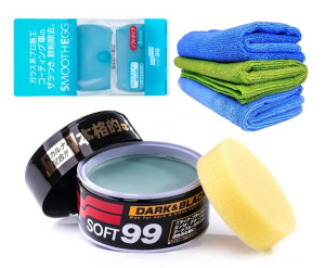 Soft99 Zestaw Wosk do czarnego lakieru + Glinka