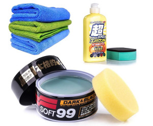 Soft99 Zestaw Wosk do czarnego lakieru + cleaner do czyszczenia