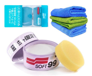 Soft99 Zestaw Wosk do białego lakieru + Glinka