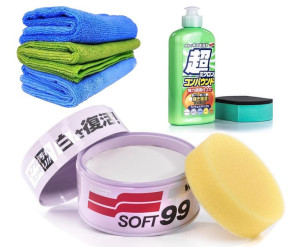 Soft99 Zestaw Wosk do białego lakieru + Cleaner