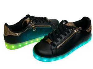 Sportowe Czarne buty LED złoty brokat ROZ 41