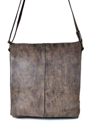 G3-68 Brązowa Mała Stylowa Torba Męska Na Ramię Listosnoszka Vintage Canvas