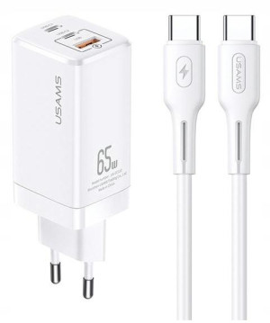 Ładowarka USAMS 65W 2xUSB-C 1xUSB + kabel USB-C