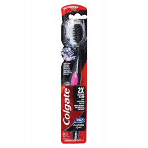 Colgate Szczoteczka Charcoal Black Medium 360
