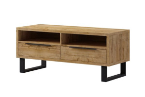 Szafka RTV 124x50x50 cm HALLE dąb/czarny Konsimo