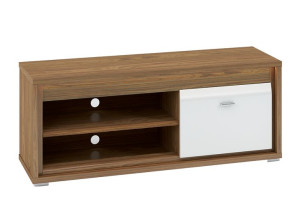 Szafka RTV 138x55x41 cm SULA orzech naturalny/biały Konsimo