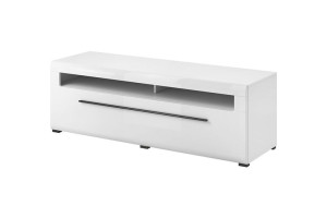 Szafka RTV 140x52x50 cm TULSA biały połysk Konsimo