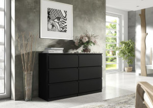 Czarna Komoda 6 Szuflad 120 Cm Od Producenta!