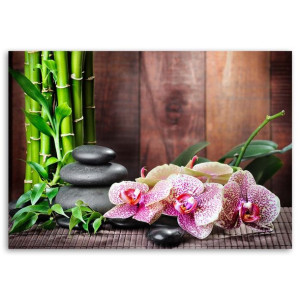 OBRAZ NA PŁÓTNIE Orchidea Kwiaty Spa Natura 120x80