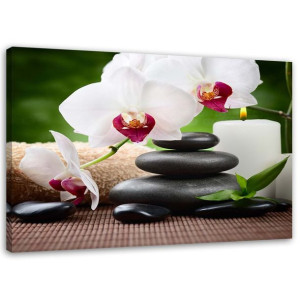 OBRAZ NA PŁÓTNIE DO SPA Kwiat Orchidea zen 90x60
