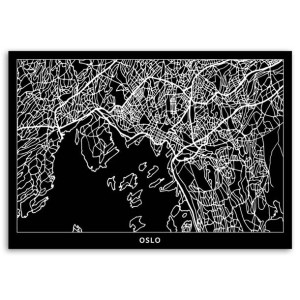 OBRAZ CANVAS DO BIURA Oslo Plan Miasta 120x80