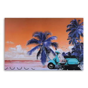 OBRAZ NA PŁÓTNIE Palmy Skuter Plaża 90x60